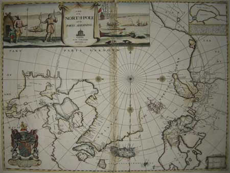 Moses Pitt Map of the North Pole 1680
